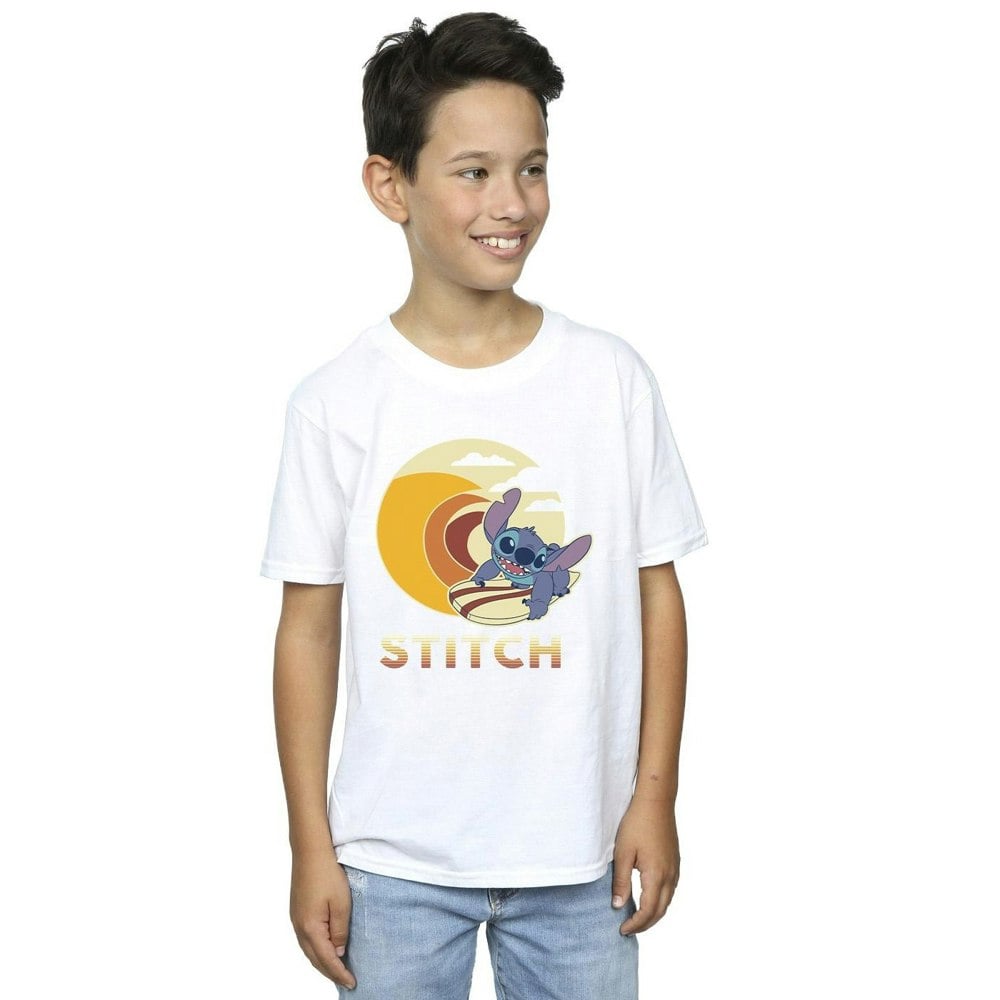 Disney Boys Lilo & Stitch Summer Waves T-Shirt - White