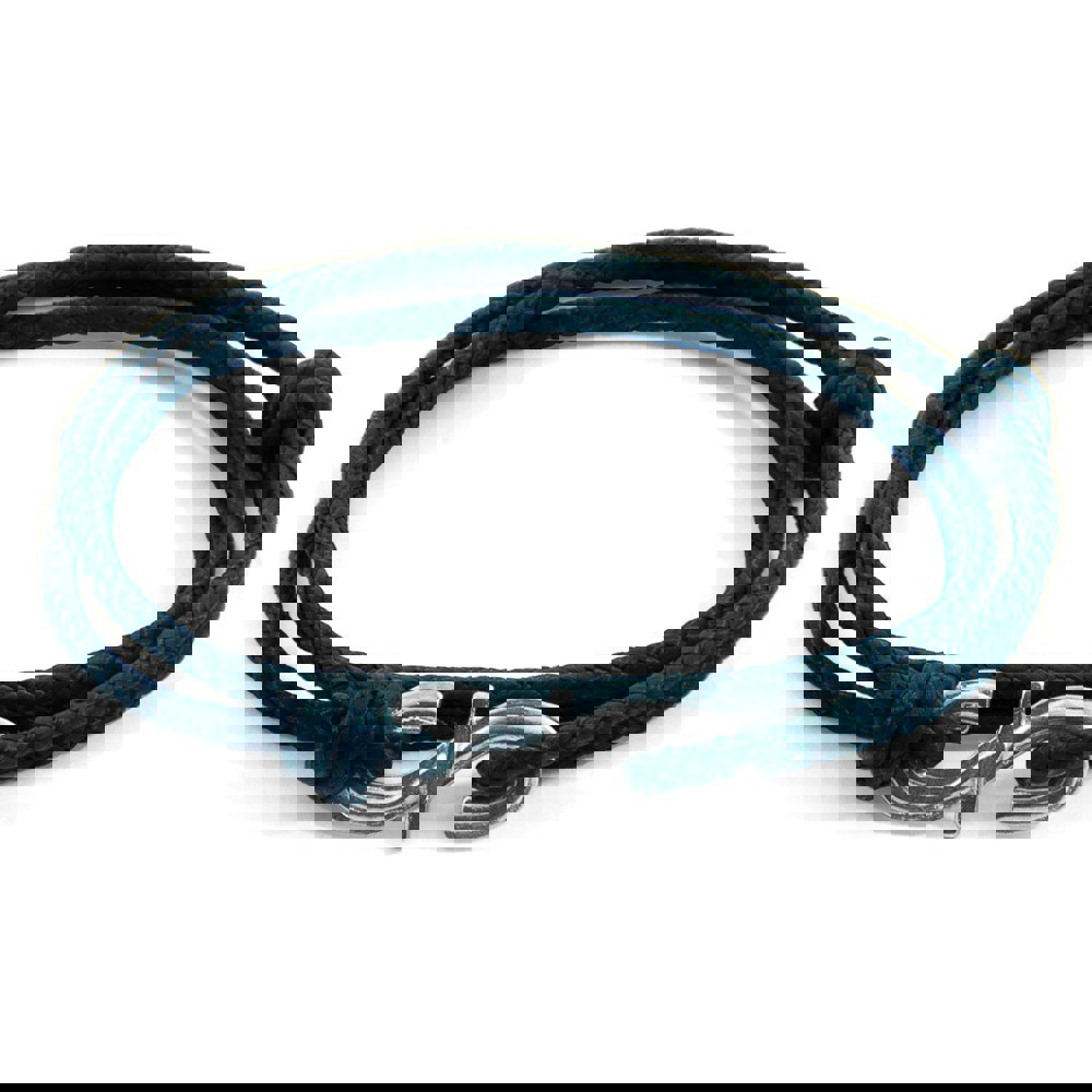 Anchor & Crew  Iron Grey Mr Shaw Signature Silver and Rope Bracelet