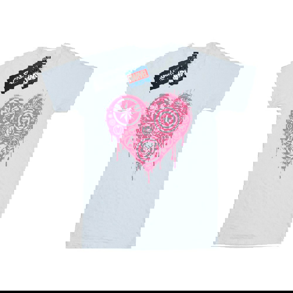 Marvel Womens/Ladies I Heart Avengers Cotton Boyfriend T-Shirt - White
