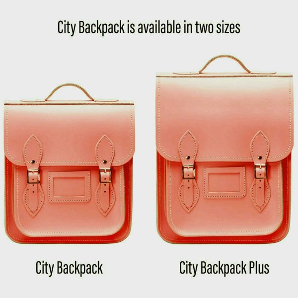 Zatchels Handmade Leather City Backpack - Coral