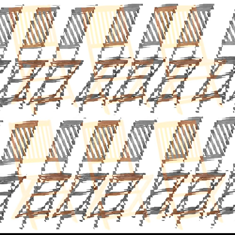 Berkfield Folding Garden Chairs 6 pcs Solid Acacia Wood
