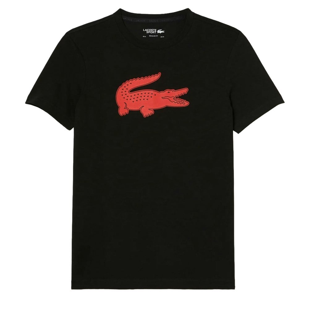 Lacoste Mens Crocodile 3D Sport T-Shirt - Black/Red