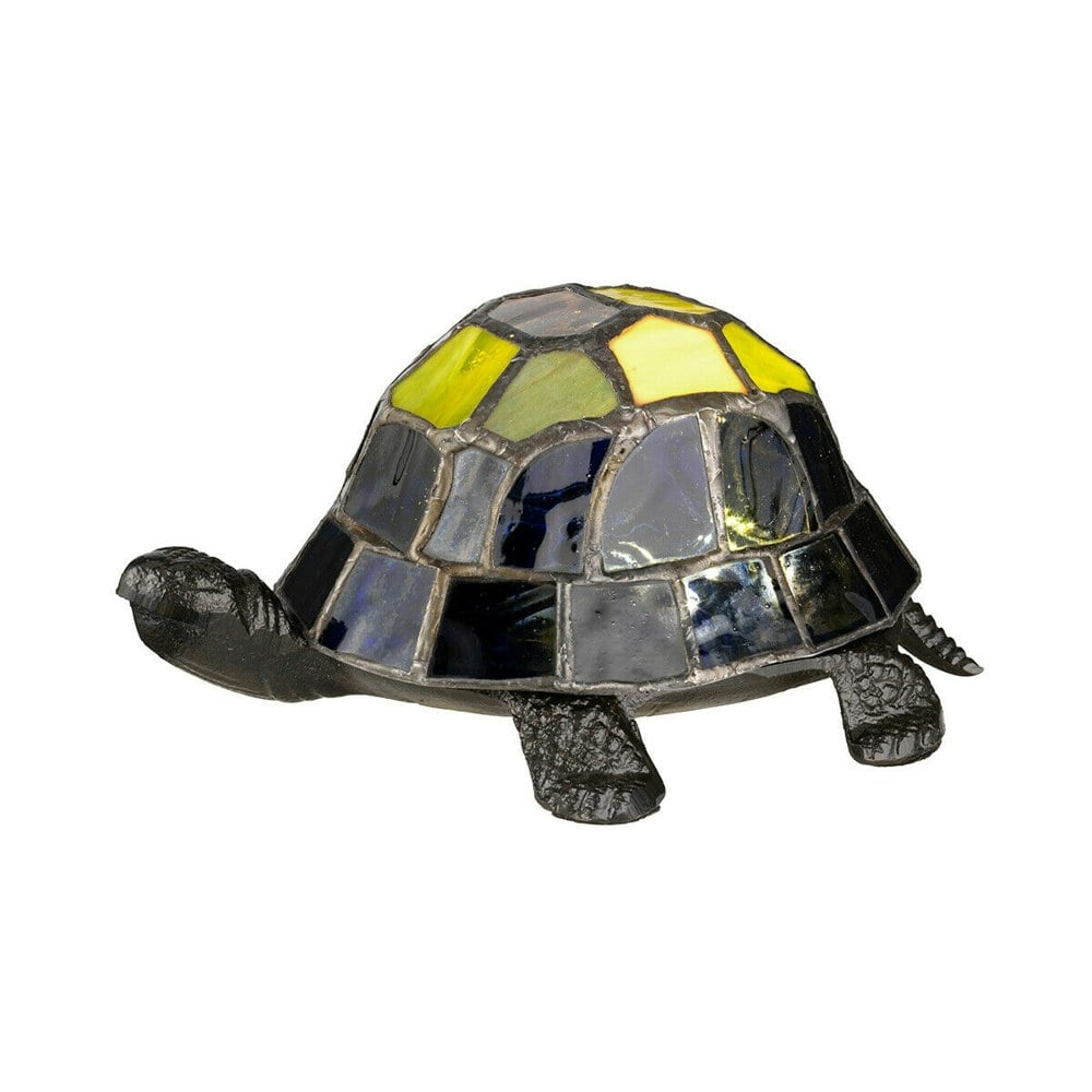 Table Lamp Turtle Tortoise Battery Tiffany Shell Integrated LED Vintage Bronze Loops