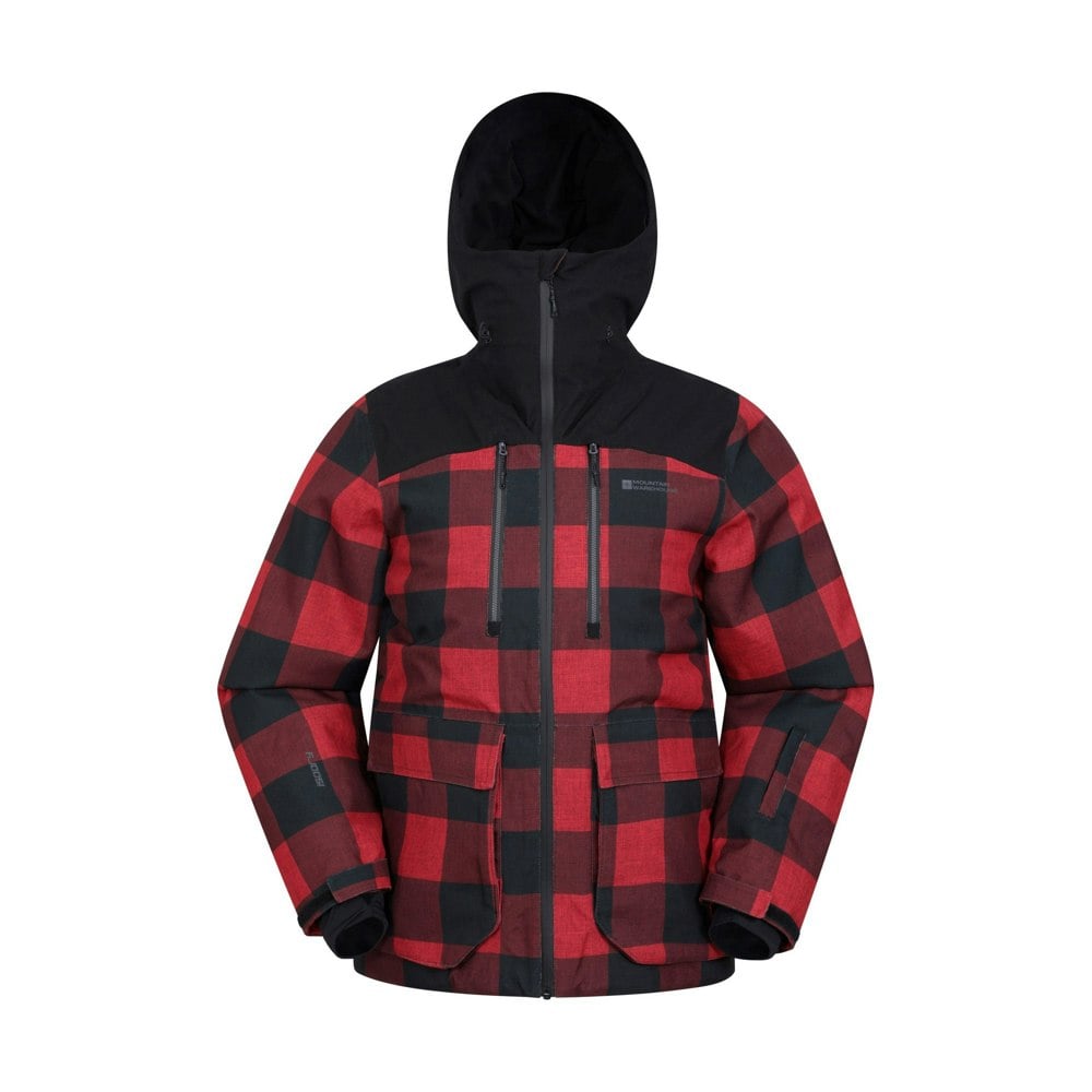 Mountain Warehouse Mens Drayton Waterproof Ski Jacket - Red/Black