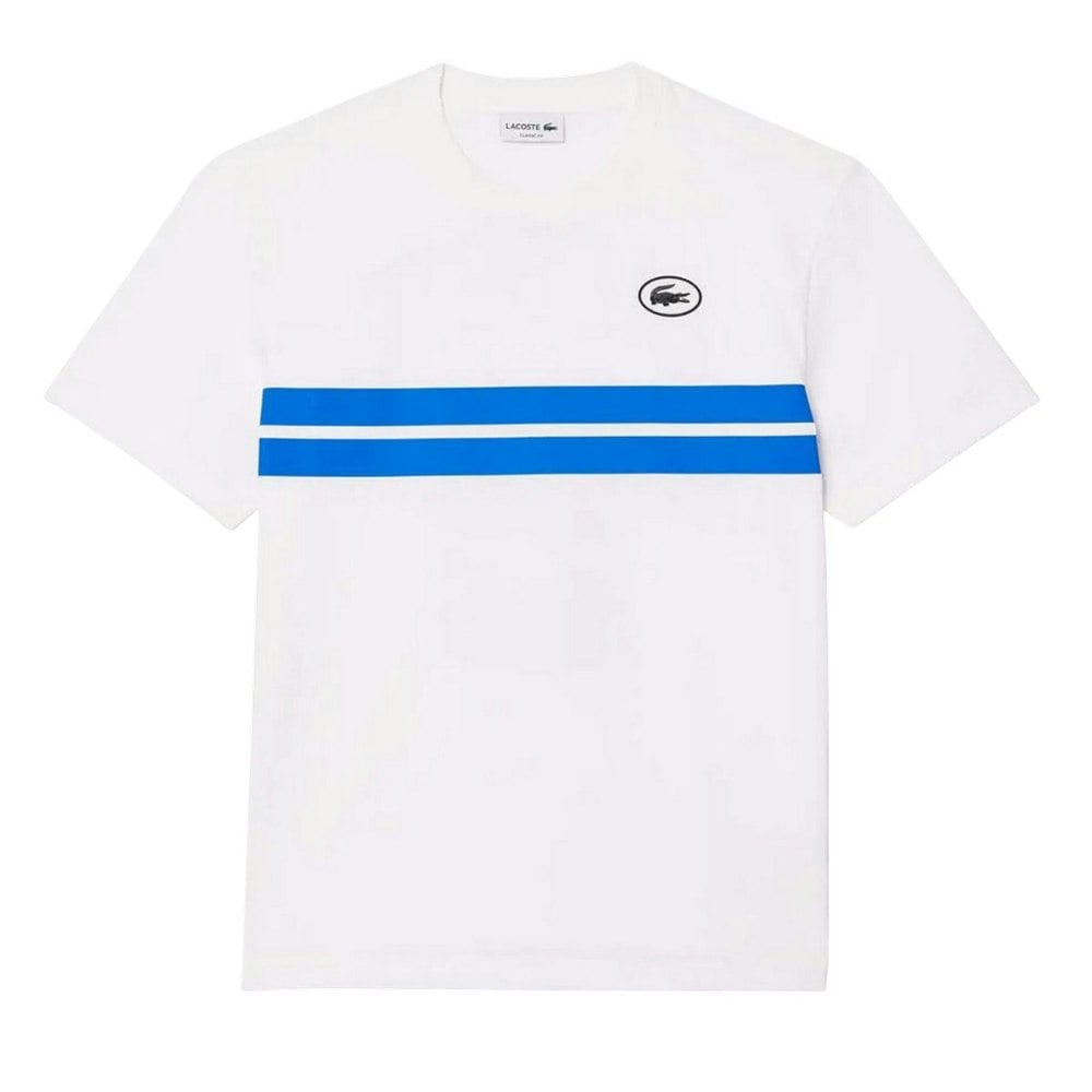 Lacoste Mens Heritage Printed Cotton T-Shirt - White