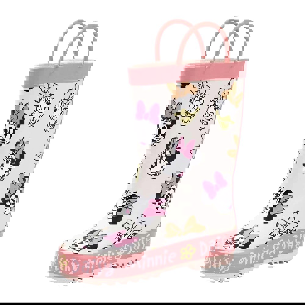 Disney Girls Minnie Mouse & Daisy Wellington Boots - Pink