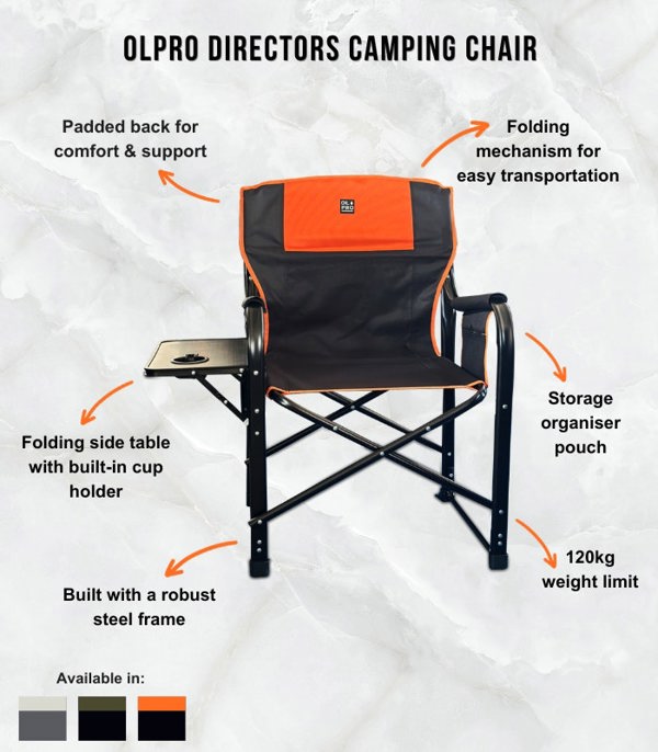 Directors Chair Orange & Black OLPRO