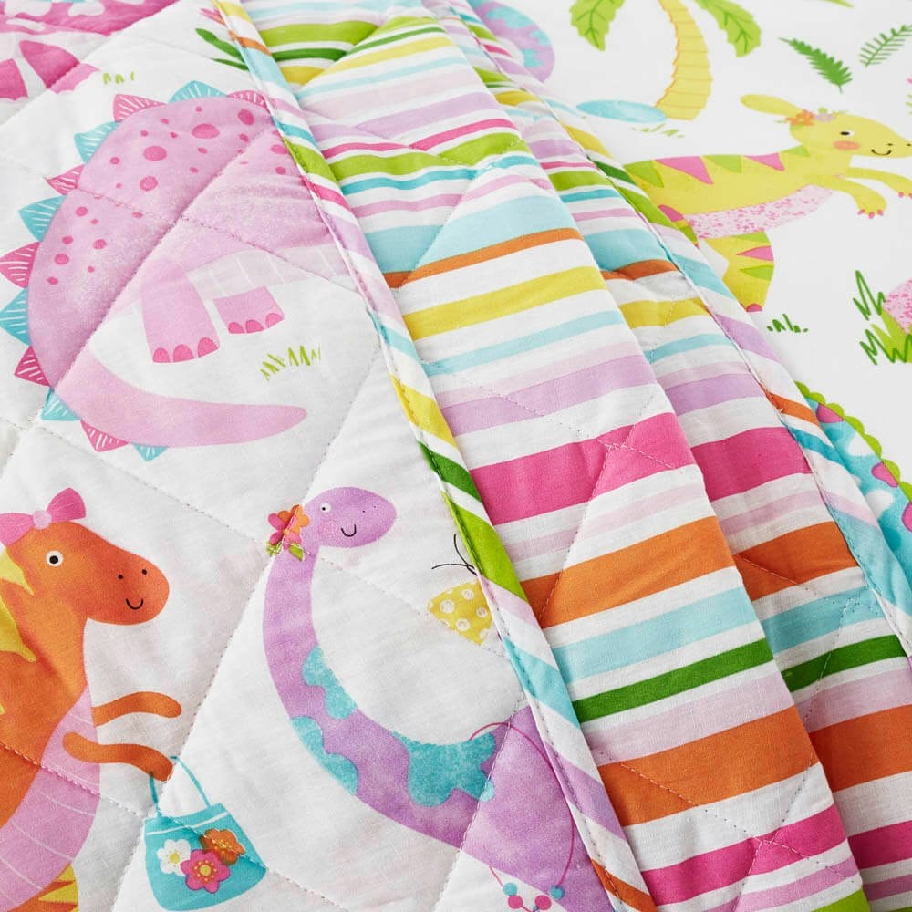 Happy Linen Company Daisy Dino Quilted Throw