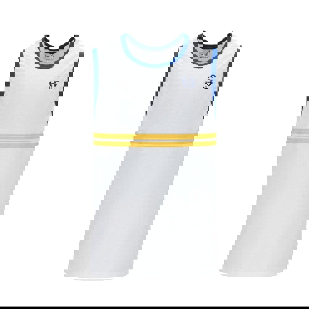 Sergio Tacchini Dallas Tank Top Vest White/Nautical Blue/Daffodill