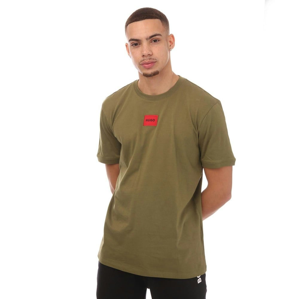 Hugo Mens Logo Cotton T-Shirt - Green