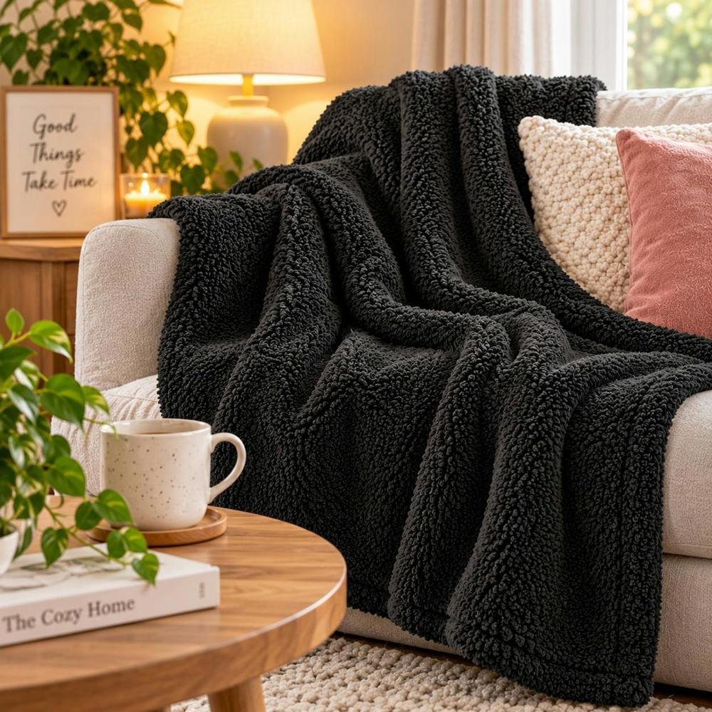 Dyzi Super Soft Large Teddy Fleece Throw – 200 x 240cm