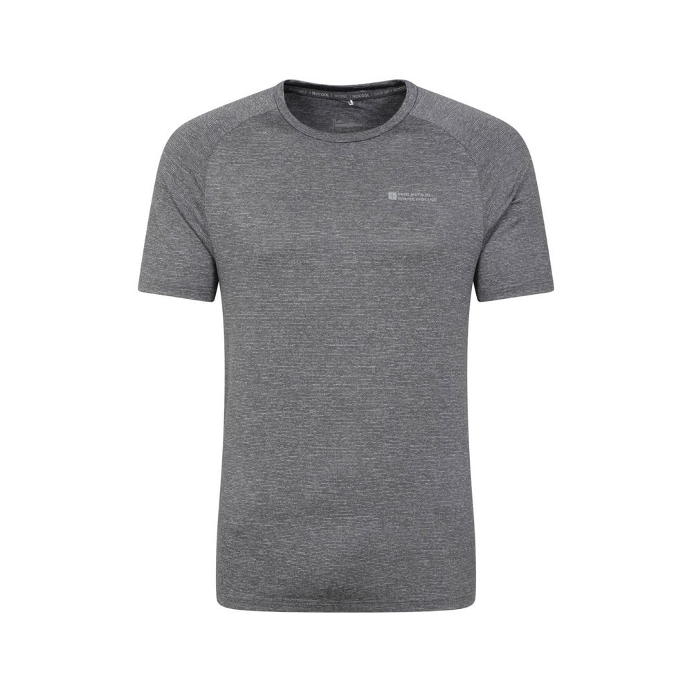 Mountain Warehouse Mens Agra Striped IsoCool T-Shirt - Grey