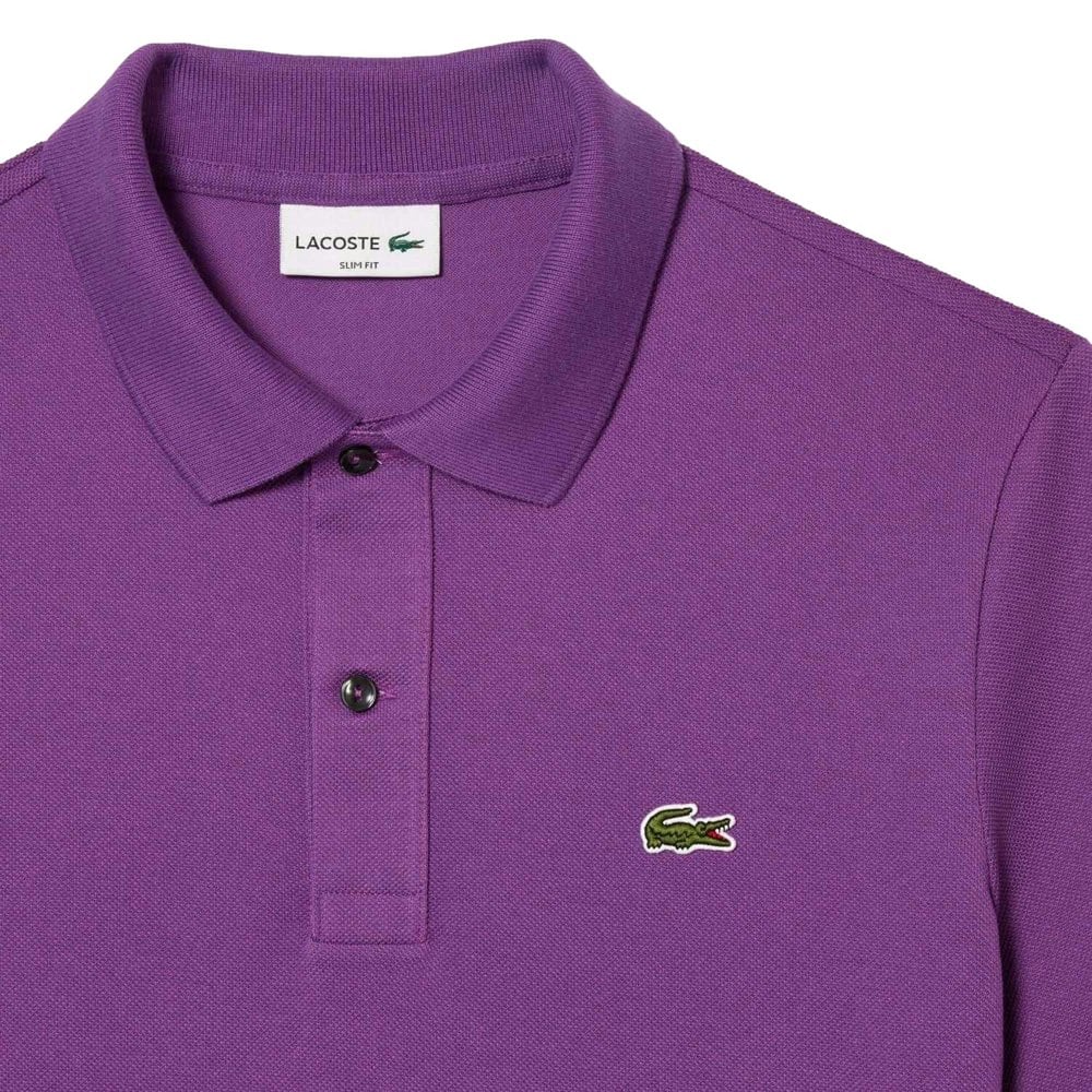 Lacoste Mens Pique Slim Polo Shirt - Purple