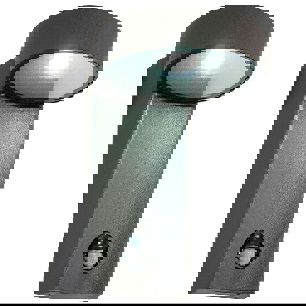 IP44 Outdoor Anthracite Wall Light PIR Motion Sensor & Photocell 10W Cool White Loops