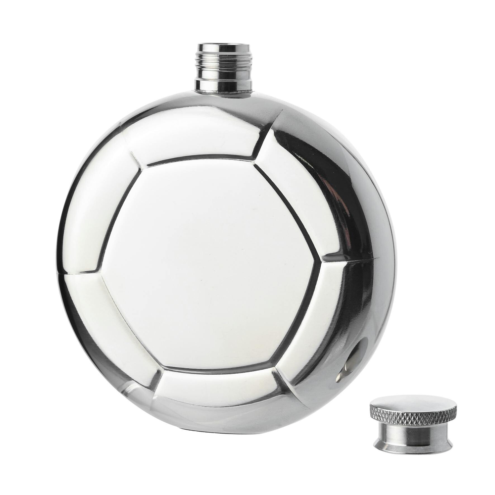 Harvey Makin Classic Hip Flask Mirror Polished - Football