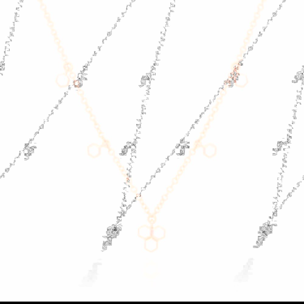 191N0228029 Diamond Trilogy Choker Necklace in 9ct Rose Gold 1