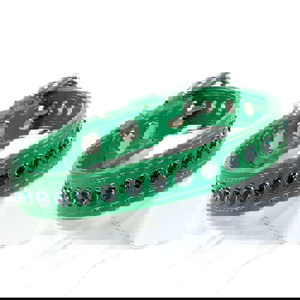 Emerald City Green Swarovski dog collar - Petiquette Collars