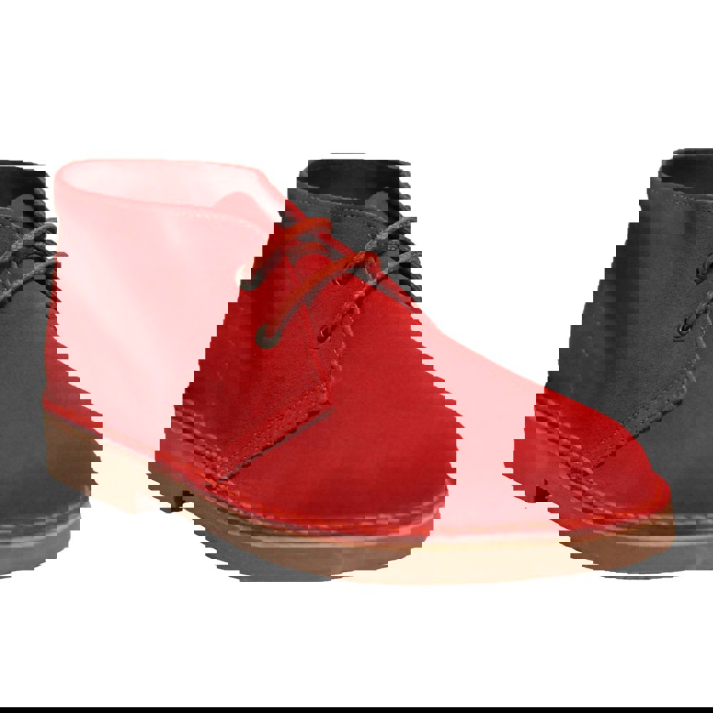 Roamers Men's Real Suede Unlined Desert Boots - Red