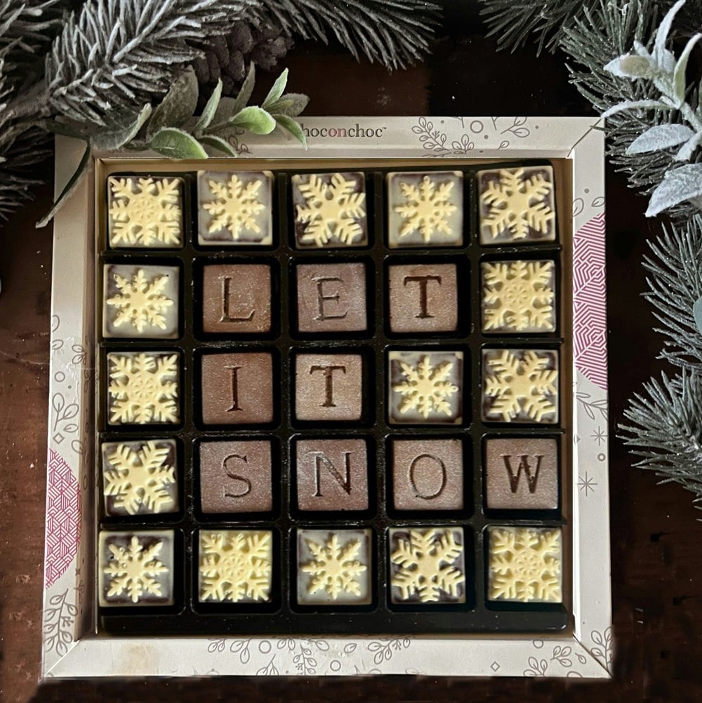 CHOC ON CHOC Let it Snow Chocolate Message Box