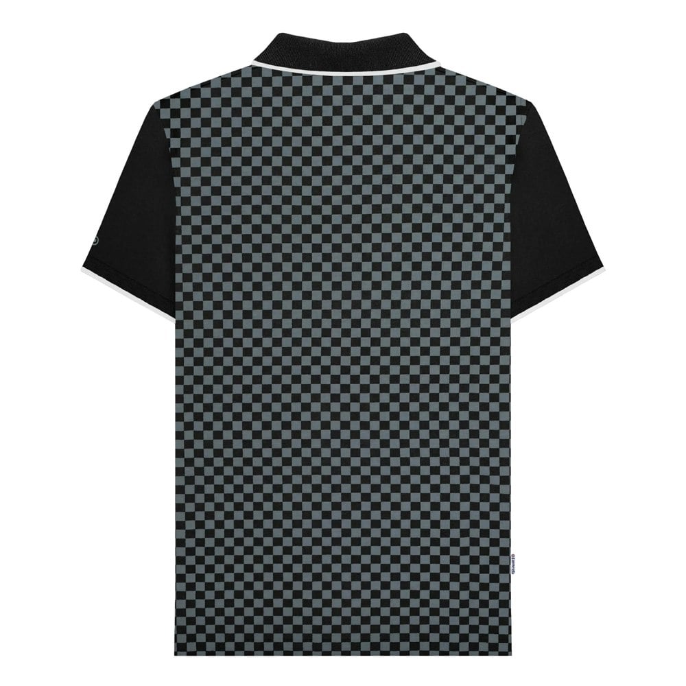 Lambretta Mens Two Tone All-Over Print Polo Shirt - Black