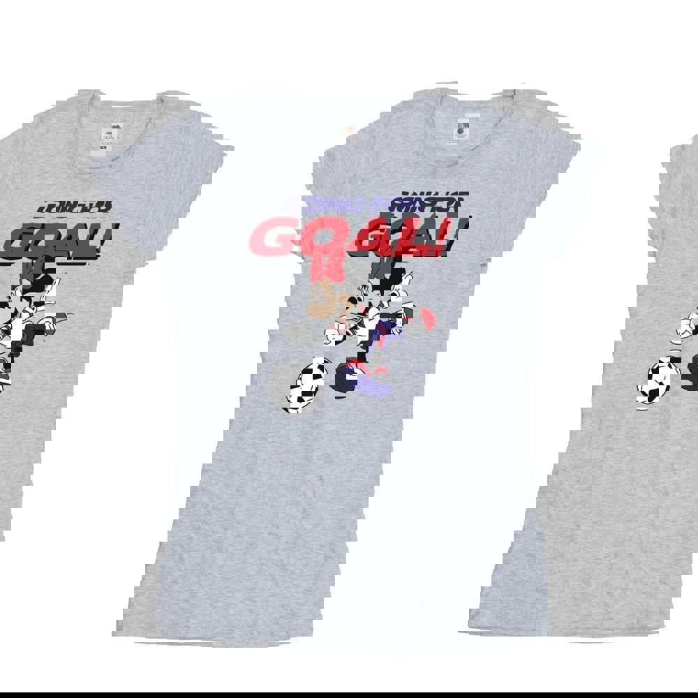 Disney Womens/Ladies Minnie Mouse Going For Goal Cotton T-Shirt - Sports Grey