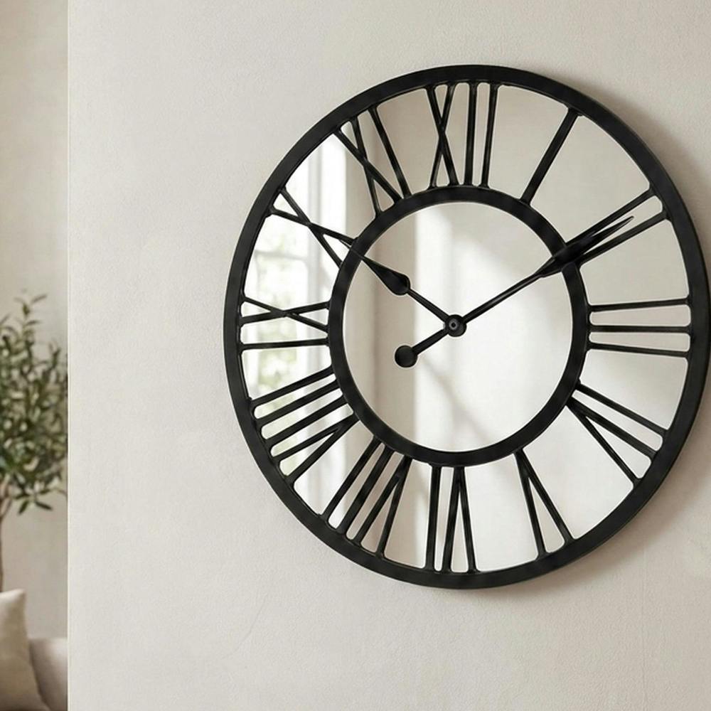 Garden Greatness Roman Numeral Mirror Wall Clock