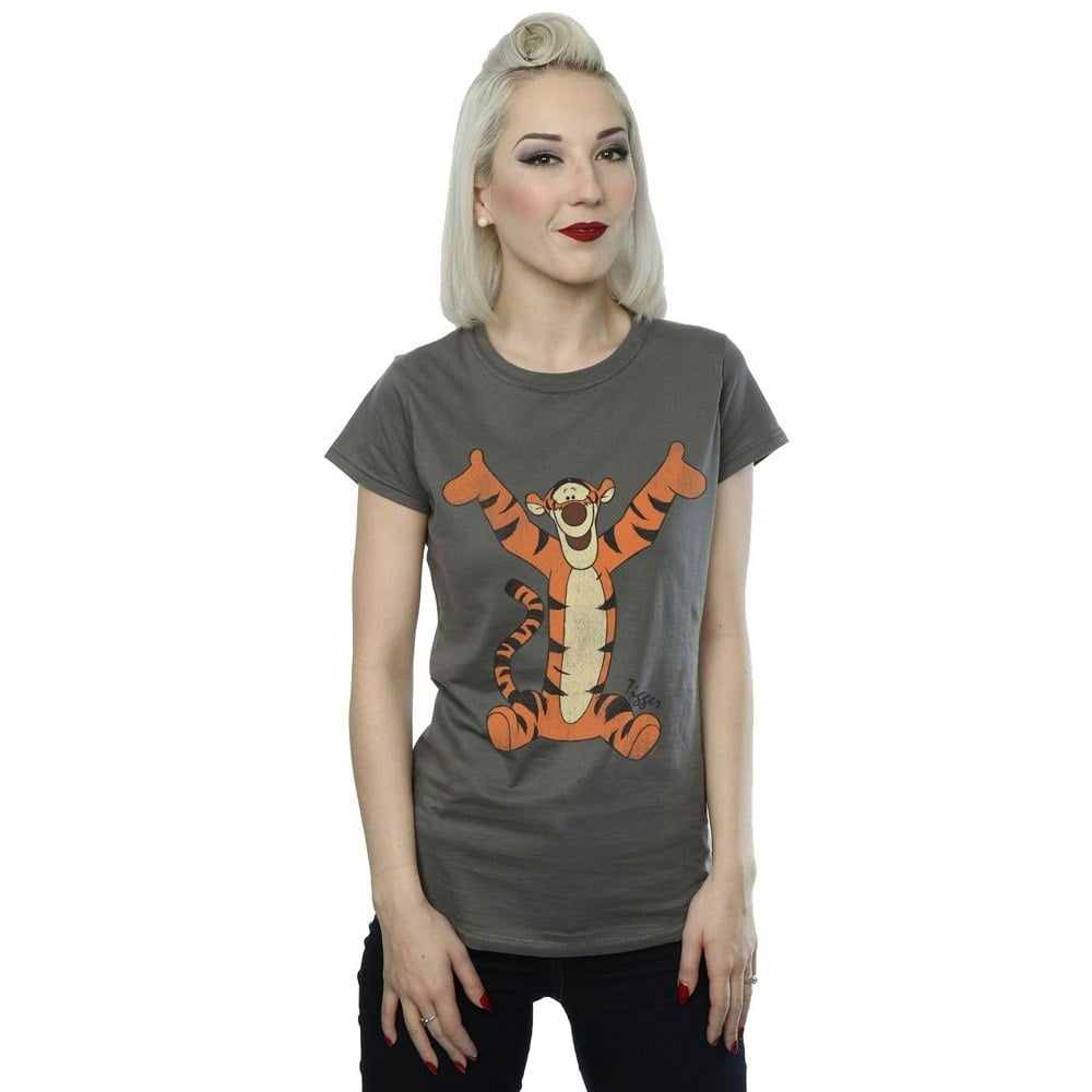 Winnie the Pooh Womens/Ladies Classic Tigger Heather T-Shirt - Charcoal