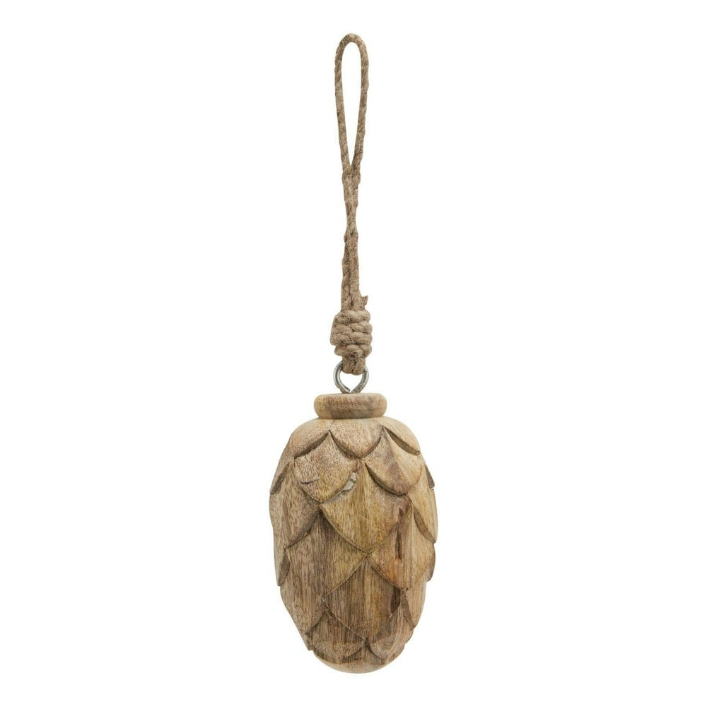 Hill Interiors Wooden Pine Cone Bauble - Natural