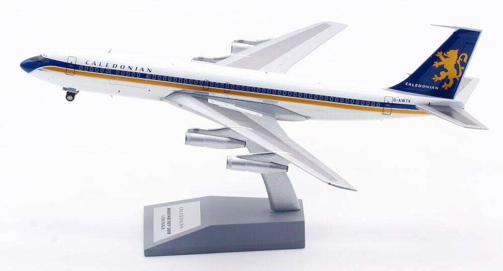 InFlight200 Caledonian Airways Boeing 707-349C G-AWTK With Stand 1:200 Scale Inflight200 IF707CD1023P