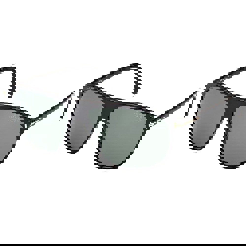 Tom Ford Prescott Green Polarized Lens Shiny Black Sunglasses One Size