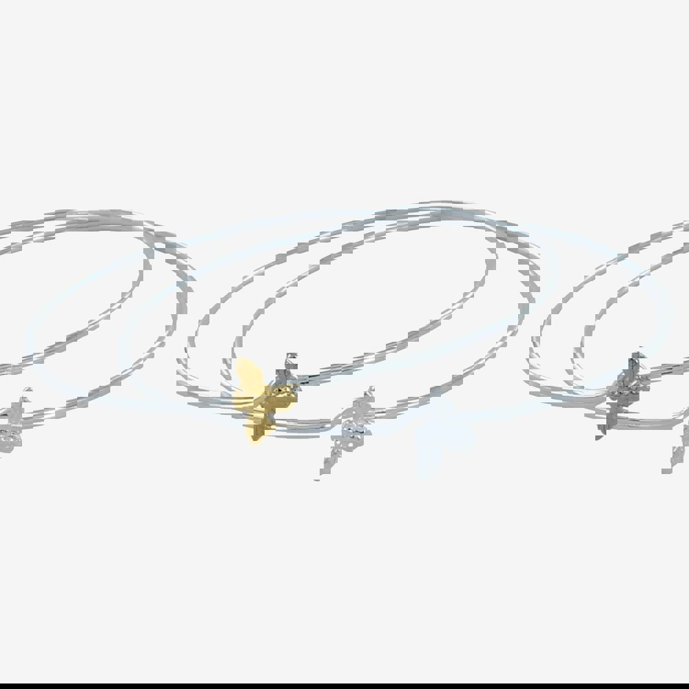 Sterling Silver Bumble Bee Bangle - Reeves & Reeves
