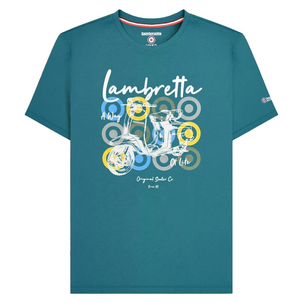 Lambretta Mens Scooter Branded T-Shirt - Gulf Coast
