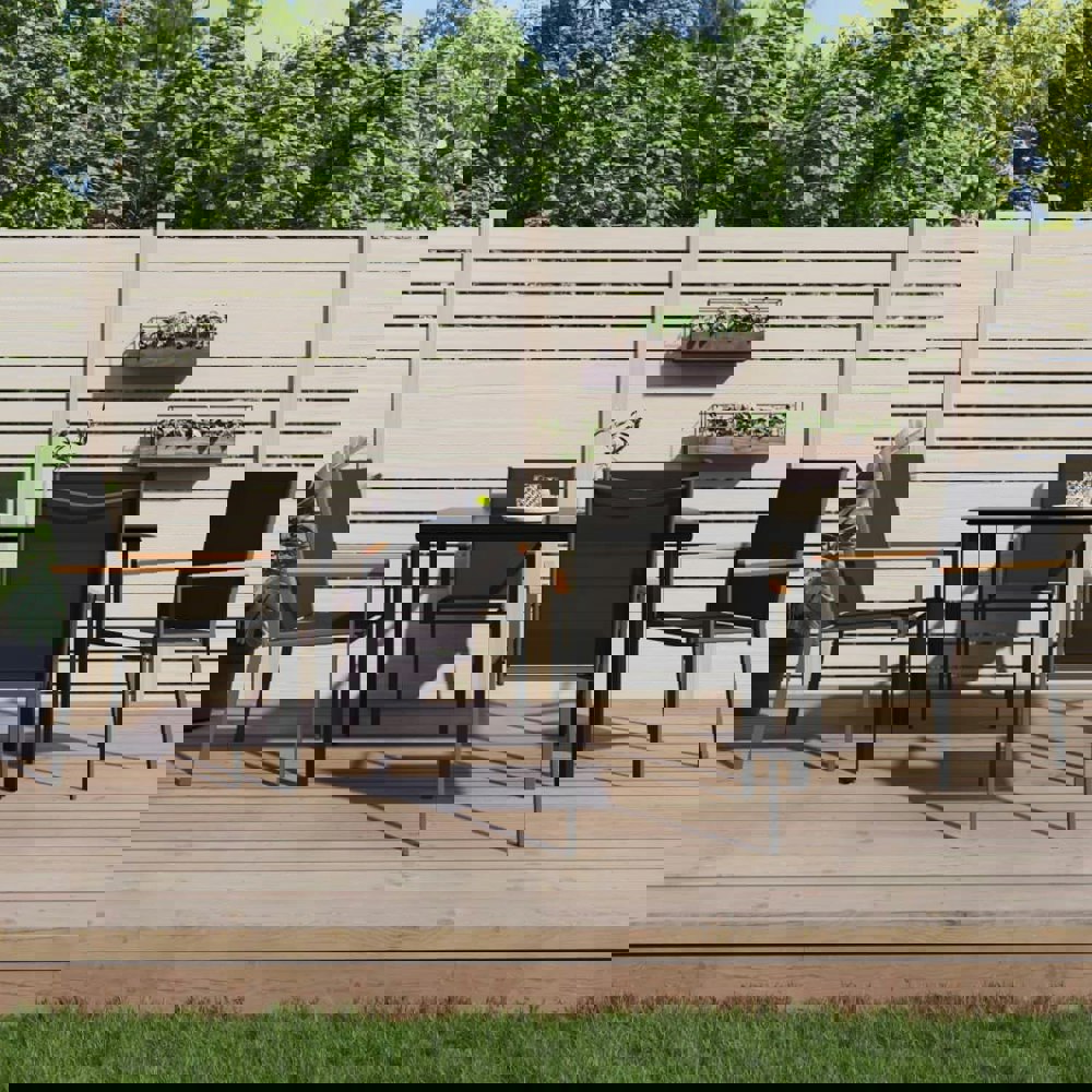 Berkfield 5 Piece Garden Dining Set Black Textilene and Steel