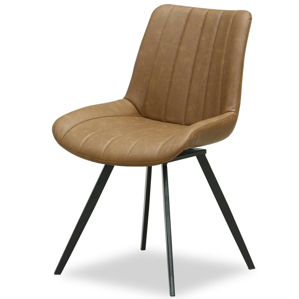 Wyld Haus Arques Tan Brown Upholstered Swivel Dining Chair