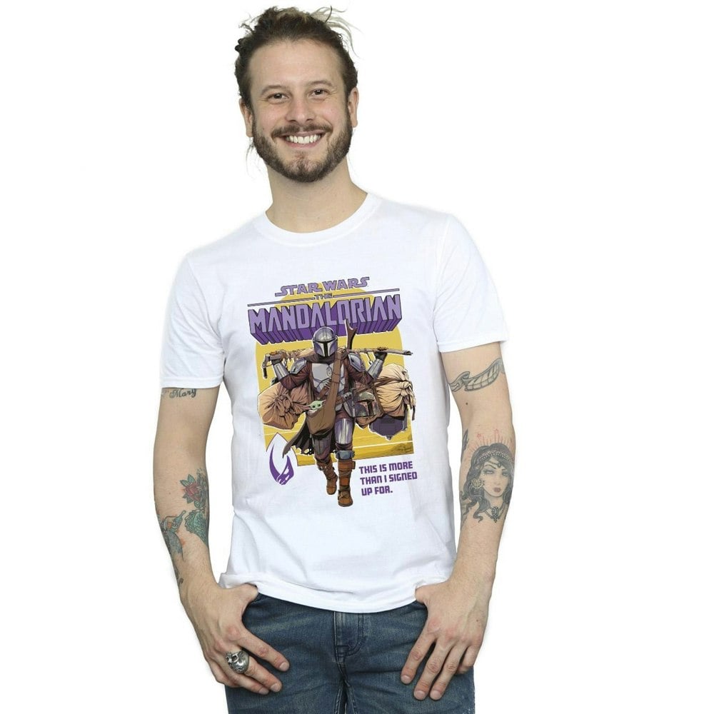 Star Wars Mens The Mandalorian More Than I Signed Up For T-Shirt - White