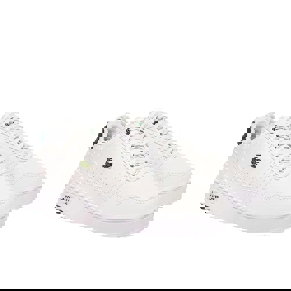 Lacoste Kids T-Clip Lace Up Trainers - White/Green