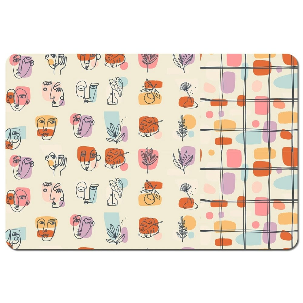 Benjamin Tate Design Various Faces, Leaves and Flowers, Abstract shapes (Placemat)