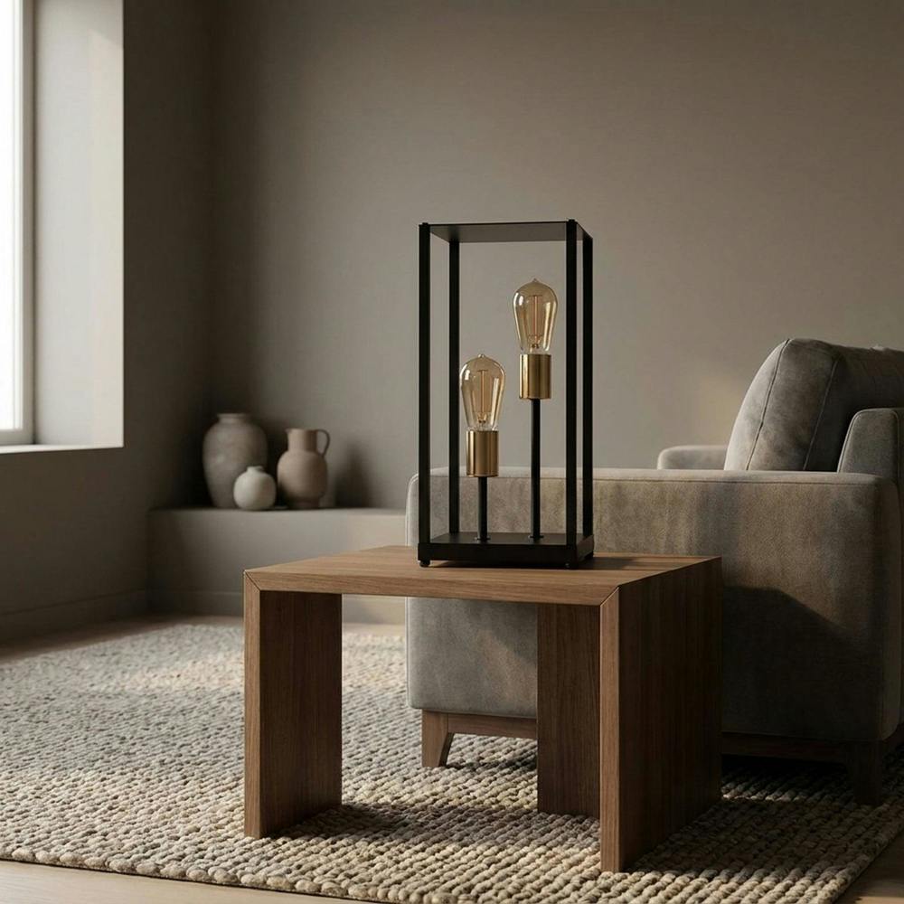 Garden Greatness Metal Frame Double Industrial Table Lamp