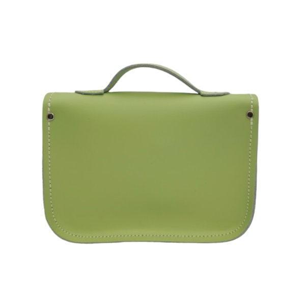 Zatchels Leather Midi Satchel - Grass Green