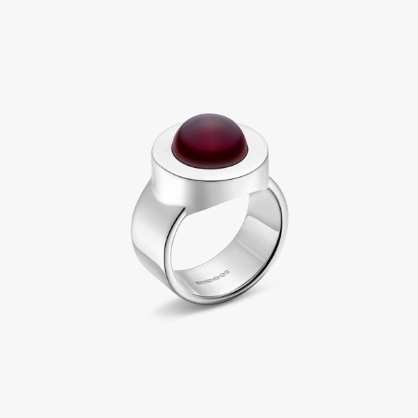 indian garnet ring in sterling silver