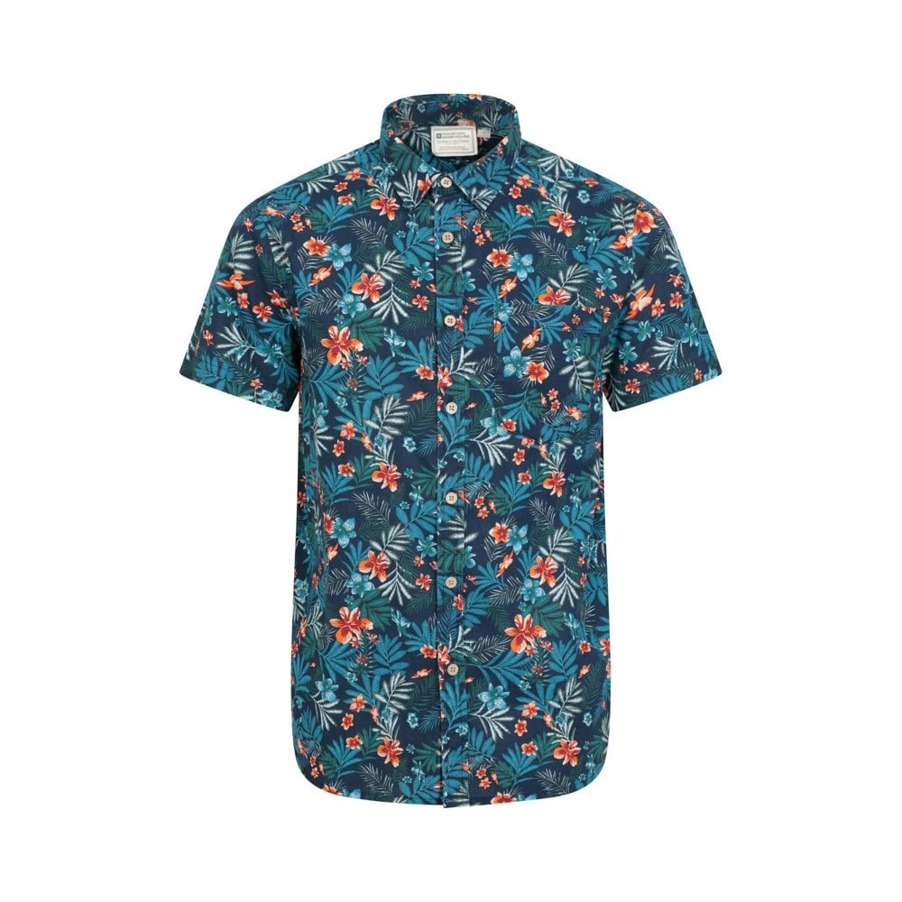 Mountain Warehouse Mens Tropical Short-Sleeved Shirt - Navy