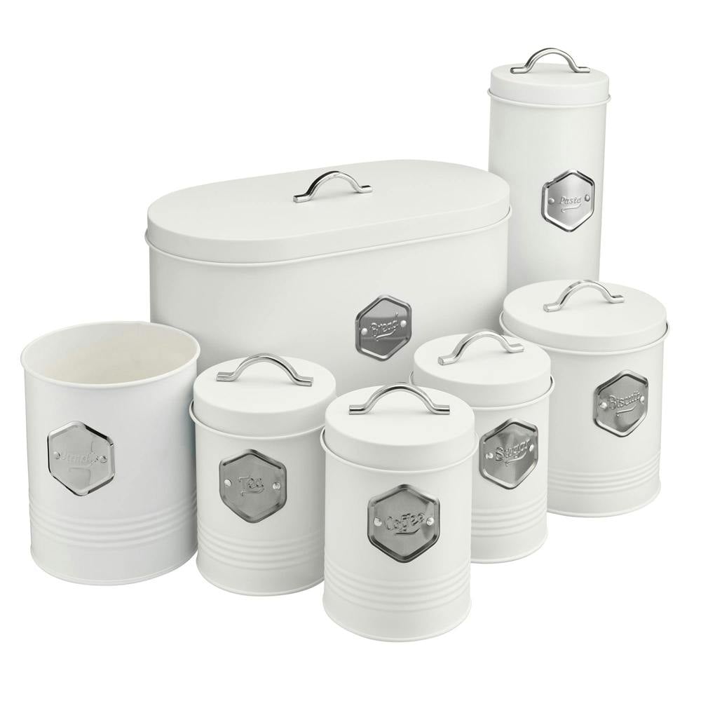 Cooks Professional 7 Piece Kitchen Storage Set | White / Silver