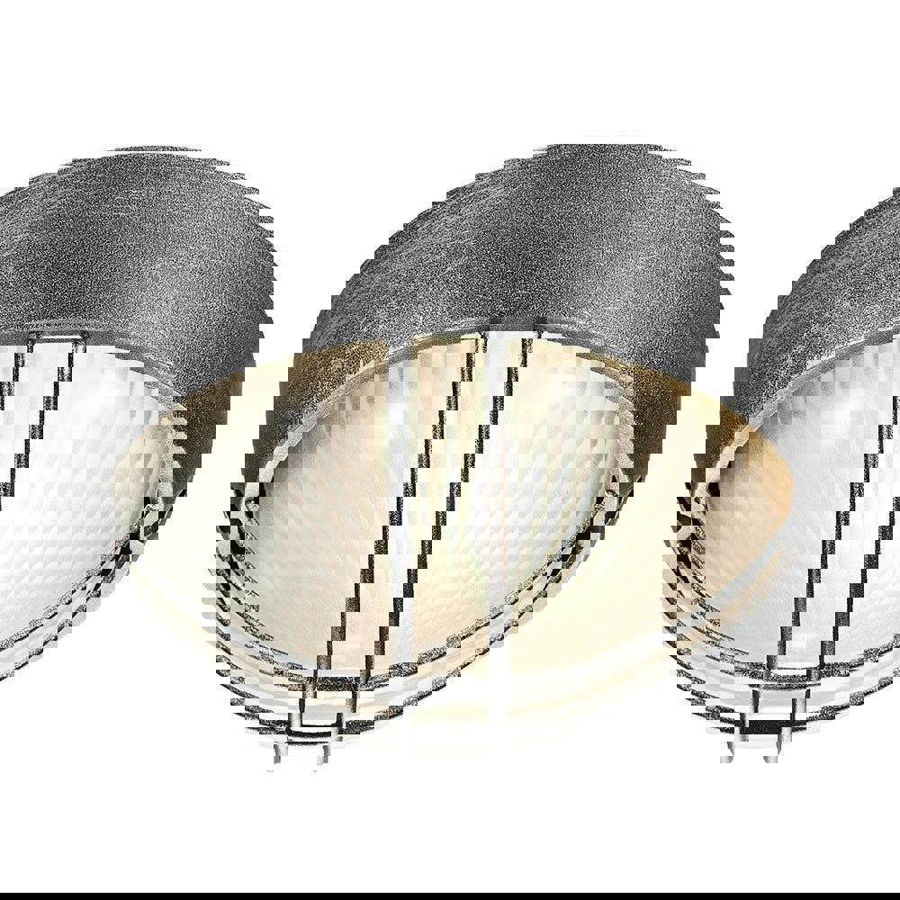 Black/Silver Die Cast Aluminium Outdoor Circular Bulkhead Porch or Wall Light Image 1