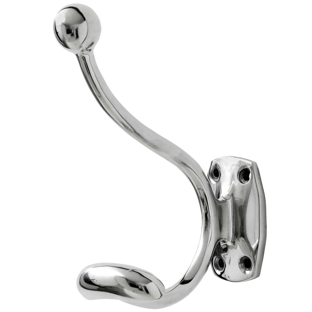 Hill Interiors Single Chrome Coat Hanger Hook - Silver