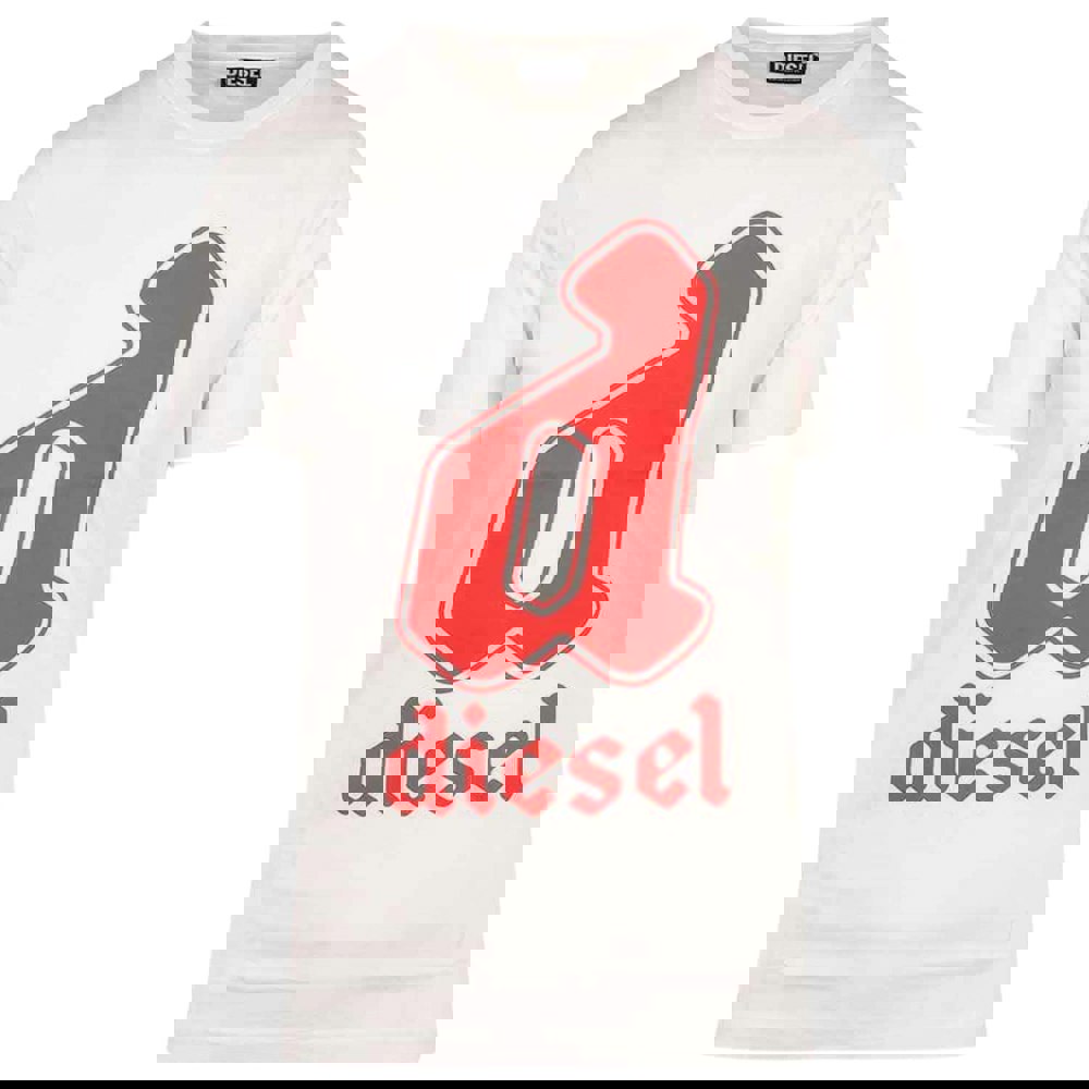Diesel Large Lowercase D Logo White T-Shirt XXL