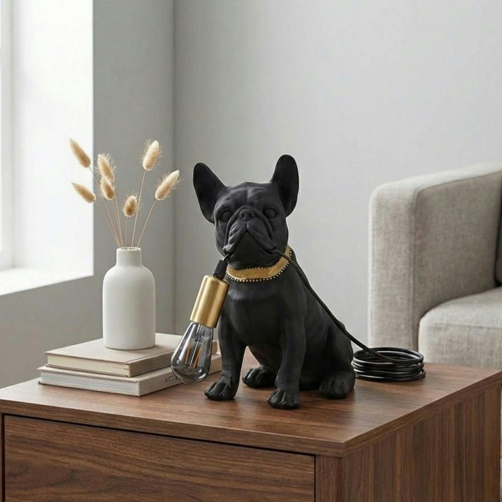 Garden Greatness Urban Frenchie Holding Bulb Table Lamp