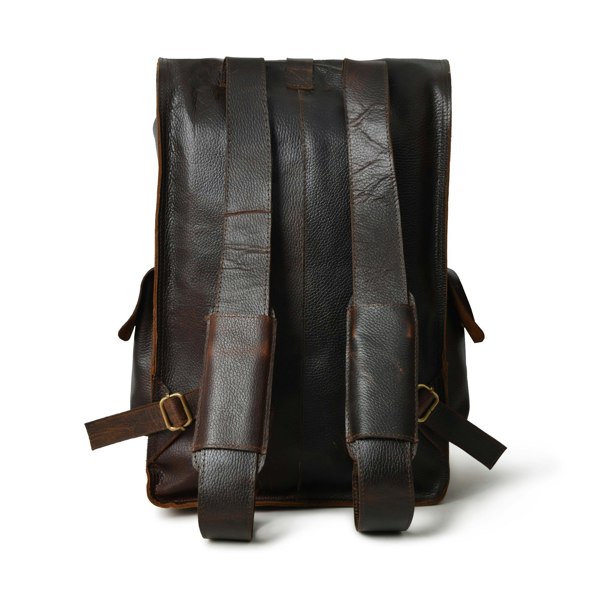 107 Leather Rolltop Backpack- Plumb - DÖTCH CLUB