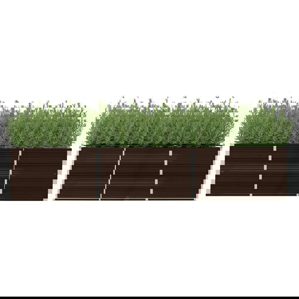 Berkfield Garden Raised Bed Brown 240x80x45 cm Galvanised Steel