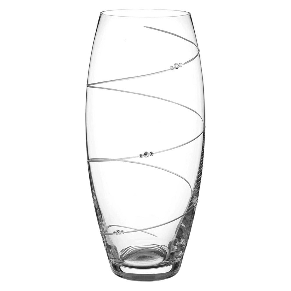 Diamante Toast Swirl Barrel Vase Adorned with Crystals by Swarovski® - 30cm