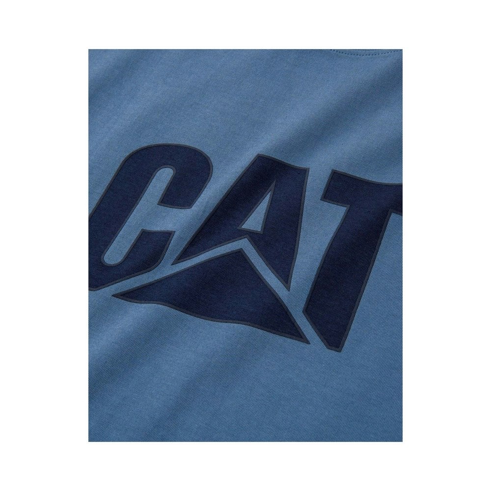 Caterpillar Trademark Logo Cotton Men's Blue T-Shirt